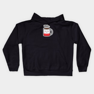 Uhhh... | Coffee | Charging | Low Battery | Cute Kawaii | Black Kids Hoodie